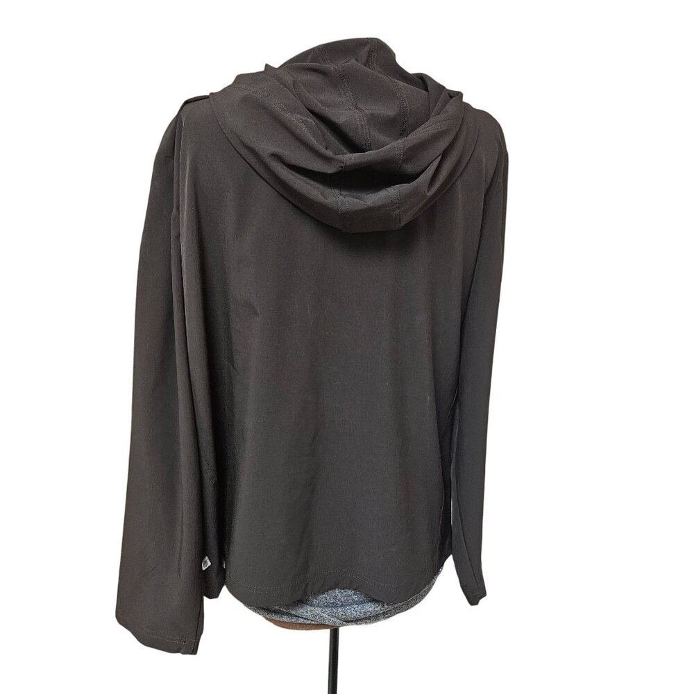 Chicos Zenergy Jacket Women Size 3 Brown Hooded Full Zip Pockets Polyester Blend - Picture 5 of 10